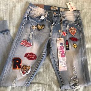 Adorable patched jeans